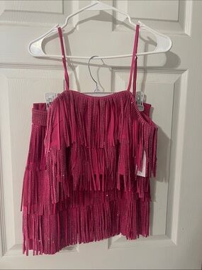 Fuchsia Fringe Two-Piece Set